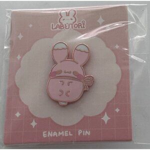 Labutori Pink Bunny Rabbit Enamel Lapel Pin Cute New Vest Jacket Backpack